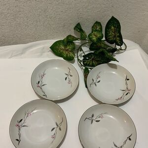 Set of 4 Cherry Blossom 5.5" Bread and Butter bowls Fine China of Japan 1067 K1